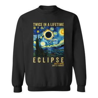 Twice In Lifetime Eclipse April 8 2024 Starry Night Van Gogh Sweatshirt - Seseable