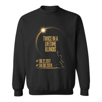 Twice In A Lifetime Total Solar Eclipse 2024 Illinois Sweatshirt | Mazezy