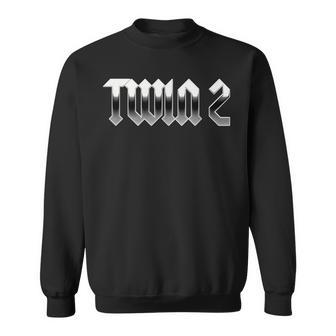 Twin 1 Twin 2 Adult Twin Matching Heavy Metal Sweatshirt - Monsterry