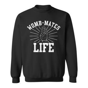 Twin Womb-Mates Baby Sibling Pregnant Quote Pun Sweatshirt - Monsterry CA