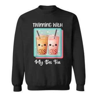 Twinning With My Bestie Spirit Week Twin Day Bes Tea Boba Sweatshirt | Mazezy