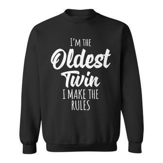 Twins Matching Birthday Outfit For Twins Oldest Twin Sweatshirt - Monsterry