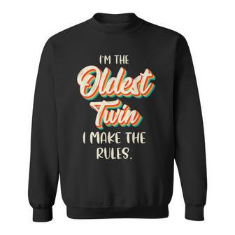 Twins Matching Birthday Sibling Oldest Twin Sweatshirt - Monsterry UK