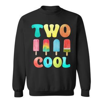 Two Cool 2Nd Birthday Popsicle 2 Year Old Boy Second Bday Sweatshirt - Monsterry UK