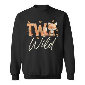Two Wild Fox Woodland Animal 2Nd Birthday 2 Year Old Sweatshirt | Mazezy