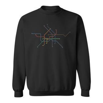 U-Bahn Netzplan Berlin Souvenir Öpnv Hauptstadt Sweatshirt - Seseable