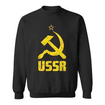 Udssr Used Look Hammer & Sickle Soviet Union Red Sweatshirt - Geschenkecke