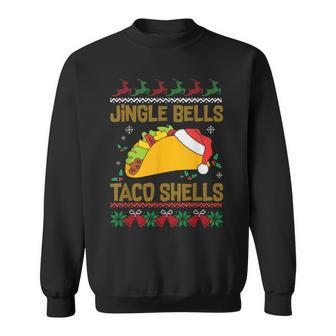 Ugly Christmas Fast Food Joke Jingle Bells Taco Shells Sweatshirt - Monsterry CA