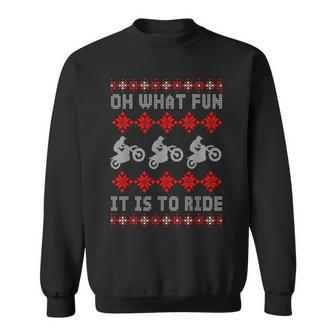 Ugly Christmas Motorcycle Motocross Dirt Bike Enduro Sweatshirt - Monsterry CA