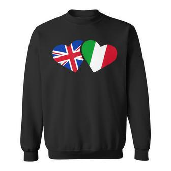 Uk Italy Flag T Heart British Italian Love Cute Sweatshirt - Thegiftio UK