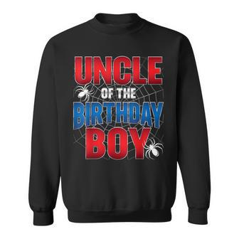 Uncle Of The Birthday Boy Costume Spider Web Birthday Party Sweatshirt - Thegiftio UK