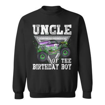 Uncle Of The Birthday Boy Monster Truck Birthday Family Sweatshirt - Monsterry