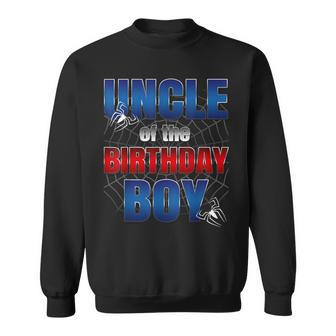 Uncle Of The Birthday Spider Web Boy Family Matching Sweatshirt - Thegiftio UK