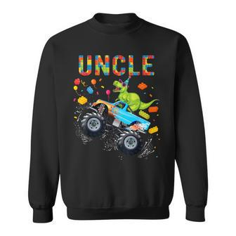 Uncle Building Blocks Monster Truck Dinosaur Birthday Sweatshirt - Thegiftio UK