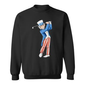 Uncle Sam Golf Patriotic 4Th Of July American Flag Golf Sweatshirt - Monsterry UK
