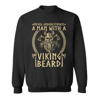 Never Underestimate A Man With A Viking Beard Sweatshirt | Mazezy UK