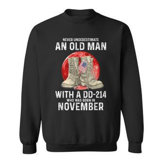 Never Underestimate An Old Man With A Dd-214 November Sweatshirt | Mazezy