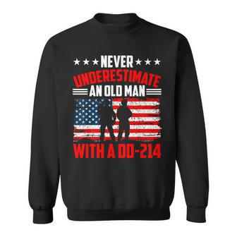 Never Underestimate An Old Man With A Dd214 Veterans Day Sweatshirt | Mazezy DE