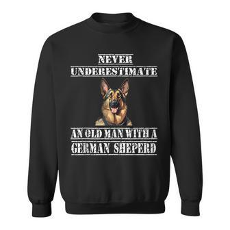 Never Underestimate An Old Man With A German Sheperd Sweatshirt - Monsterry DE
