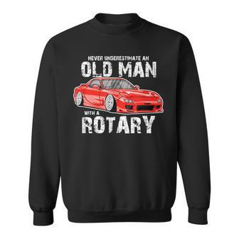 Never Underestimate An Old Man In A Rotary 13B Turbo Sweatshirt | Mazezy