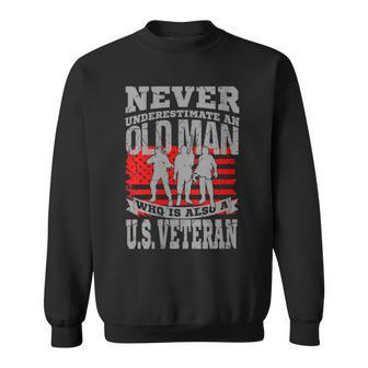 Never Underestimate An Old Man Zip Code American Veteran Sweatshirt - Monsterry