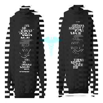 Never Underestimate A Vegan With A Nursing Degree Sweatshirt - Thegiftio UK