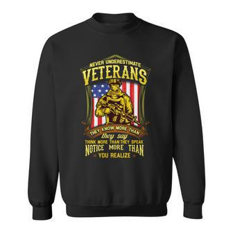 Never Underestimate A Veteran Military Sweatshirt - Thegiftio UK