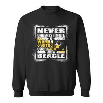 Never Underestimate Woman Courage And Her Beagle Sweatshirt | Mazezy