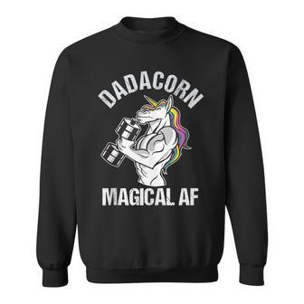 Unicorn Dad Dadacorn Muscle Strong Unicorn Dad Sweatshirt - Monsterry