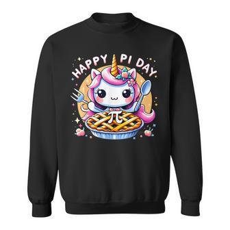 Unicorn Happy Pi Day Spiral Pi Math Pi Day 314 Sweatshirt - Seseable