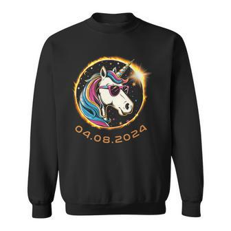 Unicorn With Sunglasses Total Solar Eclipse 2024 Sweatshirt - Thegiftio UK
