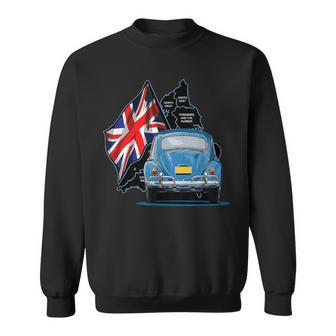 Union Jack Classic Car United Kingdom British Flag Car Lover Sweatshirt - Thegiftio UK
