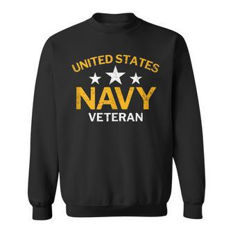 United States Navy Veteran With Stars Distressed Sweatshirt - Monsterry CA