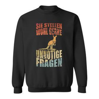 Unnötige Fragen Retro Känguru Sweatshirt - Geschenkecke