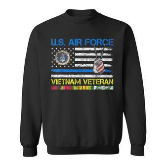 US Air Force Vietnam Veteran Usaf Veteran Flag Vintage Sweatshirt - Monsterry CA