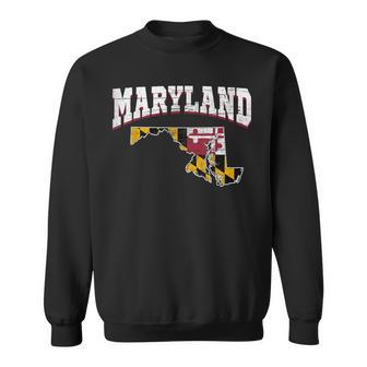 Us Citizen Proud America State Flag Land Map Maryland Sweatshirt - Monsterry
