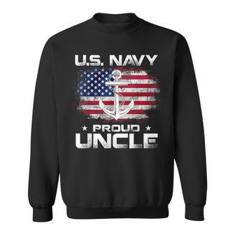 Us Navy Proud Uncle With American Flag Veteran Day Sweatshirt - Monsterry AU