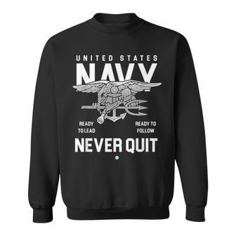 Us Navy Never Quit Proud Seals Team Veteran Sweatshirt - Monsterry CA