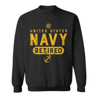 Us Navy Veteran Retired Faded Distressed Sweatshirt - Monsterry CA