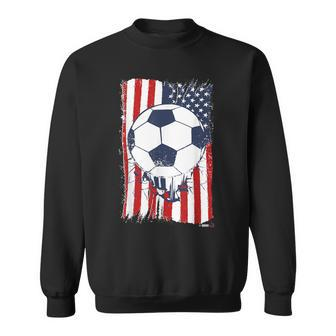 Us Soccerball Usa Flag Football Sweatshirt - Monsterry