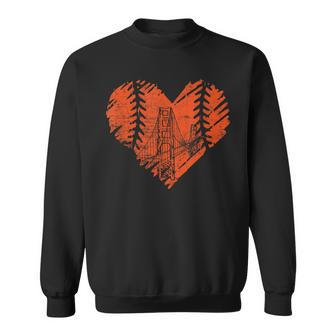 Us State San Francisco Baseball Vintage Heart Sweatshirt - Monsterry