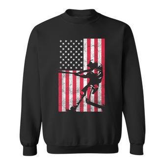 Usa American Flag Baseball Red White Blue 4Th Of July Top Sweatshirt - Monsterry