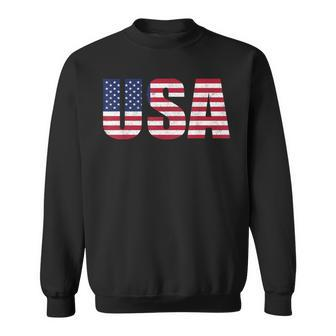 Usa Flag 4Th Of July Red White & Blue American Patriotic Sweatshirt - Monsterry AU