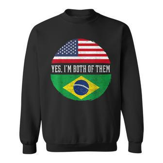 Usa Flag Brazil Heritage Dna Sweatshirt - Monsterry