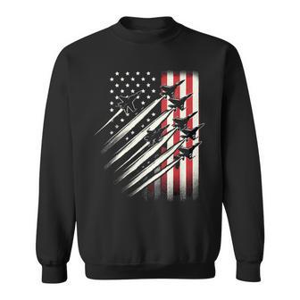 Usa Flag Fighter Jets Patriotic America Memorial July 4Th Sweatshirt - Monsterry