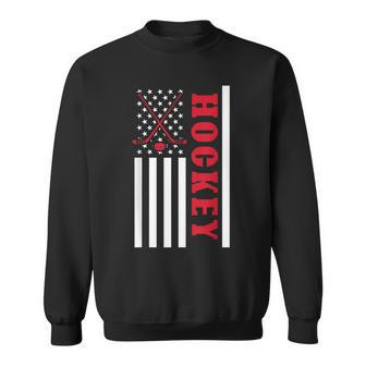 Usa Flag Patriotic American Pride Hockey Player Hockey Sweatshirt - Monsterry