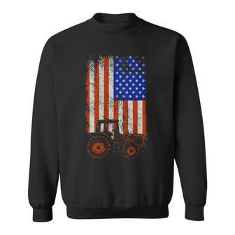 Usa Flag Tractor Farmer Sweatshirt | Mazezy