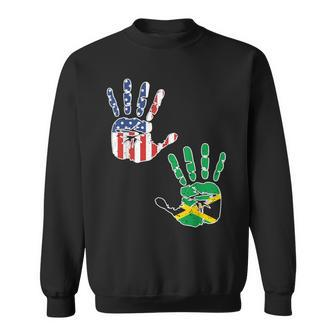 Usa Jamaica Handprint Flag Proud Heritage Jamaican American Sweatshirt - Monsterry