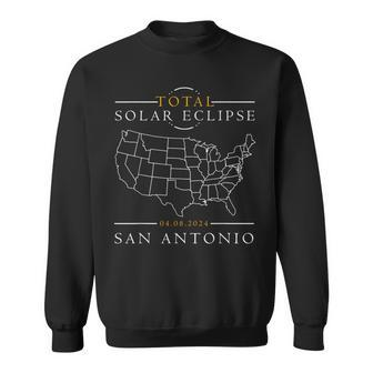 Usa Map Total Solar Eclipse 2024 San Antonio Sweatshirt - Monsterry AU