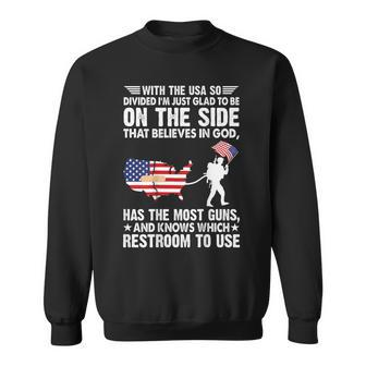 With The Usa So Divide I'm Just Glad To Be On The Side -Back Sweatshirt - Thegiftio UK